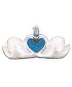 NEW - Old World Christmas Glass Ornament - Swans in Love
