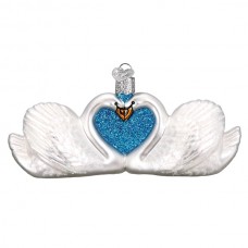 Old World Christmas Glass Ornament - Swans in Love