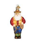 NEW - Old World Christmas Glass Ornament - Western Santa