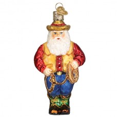 NEW - Old World Christmas Glass Ornament - Western Santa