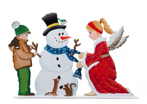 NEW - Angel with Snowman 2021 Christmas Pewter Wilhelm Schweizer