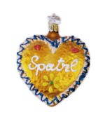 Inge-Glas Ornament Spatzl Gingerbread Heart - TEMPORARILY OUT OF STOCK
