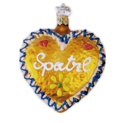 Inge-Glas Ornament Spatzl Gingerbread Heart - TEMPORARILY OUT OF STOCK