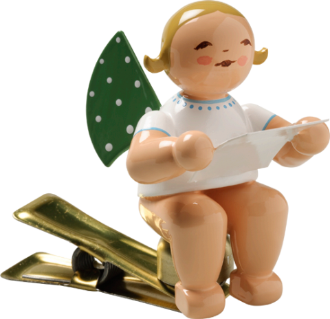 NEW - Wendt & Kuhn Angel with Sheet Music - Clip On Ornament