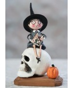 Girl witch on a skull - Lori Mitchell