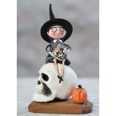 Girl witch on a skull - Lori Mitchell