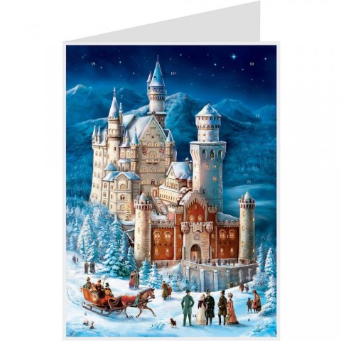 NEW - Weihnachtskarte Advent Calendar Card - Neuschwanstein Castle