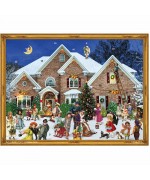 NEW - Old German Paper Advent Calendar - Victorian House