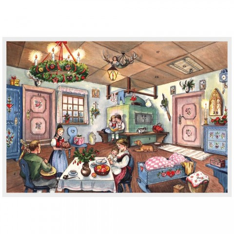 NEW - Old German Paper Advent Calendar - In The Room