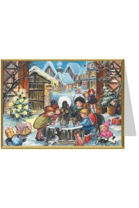 NEW - Weihnachtskarte Christmas Card - Winter at the Fountain