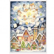 NEW - Old German Paper Advent Calendar - Angel Concert