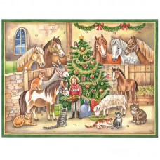 NEW - Old German Paper Advent Calendar - In the Stable