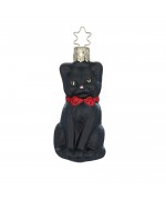 NEW - Inge Glas Glass Ornament - Purr-fect Black Cat