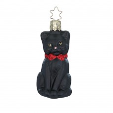 NEW - Inge Glas Glass Ornament - Purr-fect Black Cat