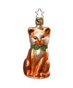 NEW - Inge Glas Glass Ornament - Purr-fect Brown Cat