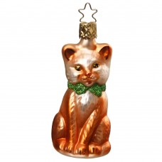 NEW - Inge Glas Glass Ornament - Purr-fect Brown Cat