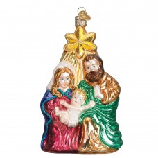 NEW - Old World Christmas Glass Ornament - Holy Family with Star