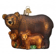 NEW - Old World Christmas Glass Ornament - Bear with Cubs