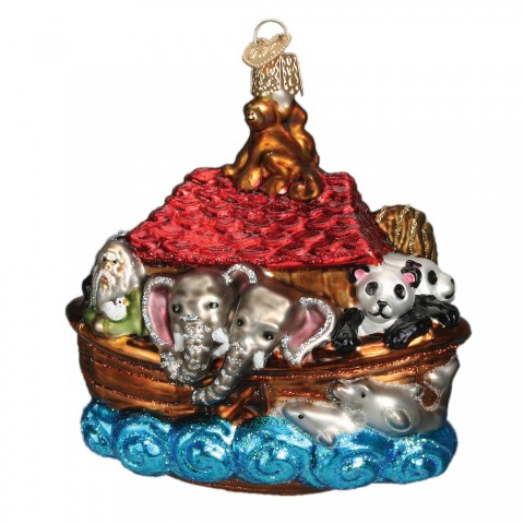 NEW - Old World Christmas Glass Ornament - Noah's Ark