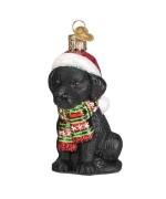 NEW - Old World Christmas Glass Ornament - Holiday Black Lab Puppy