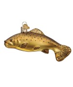 NEW - Old World Christmas Glass Ornament - Brown Trout