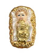 NEW - Old World Christmas Glass Ornament - Baby Jesus in Manager