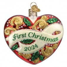 NEW - Old World Christmas Glass Ornament - Our First Christmas 2024