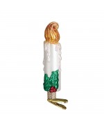 NEW - Old World Christmas Glass Ornament - Clip On Candle White 