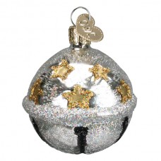 NEW - Old World Christmas Glass Ornament - Silver Jingle Bell