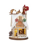 NEW - Ginger Cottages Wooden Ornament - Polar Post Office