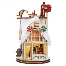 NEW - Ginger Cottages Wooden Ornament - Polar Post Office