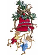 NEW - Mice Hanging from Bell Hanging Ornament Wilhelm Schweizer 