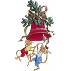 NEW - Mice Hanging from Bell Hanging Ornament Wilhelm Schweizer 