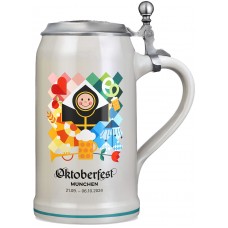 The Official Munich Oktoberfest Beer Stein 2024 - 1 Liter with Lid 