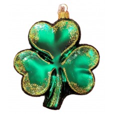 NEW - Irish Shamrock - Glass Ornament