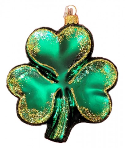 NEW - Irish Shamrock - Glass Ornament