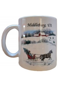 NEW - Barlow Designs - Middleburg, VA Sleigh Scene Mug