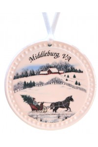 NEW - Barlow Designs - Middleburg, VA Sleigh Scene Ornament