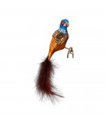 Inge Glas Glass Ornament - Pheasant Clip On Bird