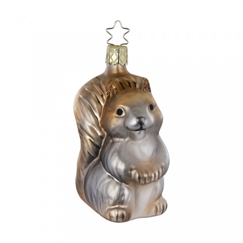 Inge Glas Glass Ornament - Grey Squirrel - TEMPORARILY OUT OF STOCK