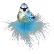 Inge Glas Glass Ornament - Blue Tit Clip On Bird