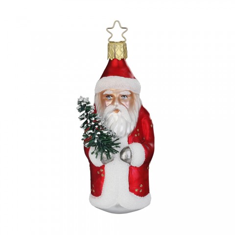 Inge Glas Glass Ornament - "From the Forest" Santa