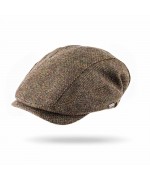 NEW - John Hanly - Men's Driving Cap - Brown and Green Tweed