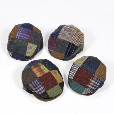 NEW - John Hanly - Men's Irish Tweed Patchwork Cap