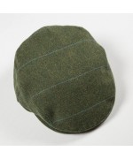 NEW - John Hanly - Men's Irish Tweed Cap - Pine Green with Overcheck