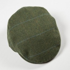 NEW - John Hanly - Men's Irish Tweed Cap - Pine Green with Overcheck