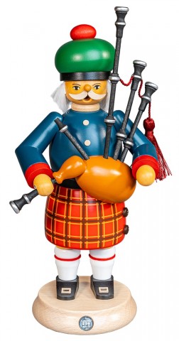 NEW - Mueller Erzgebirge Smokerman - Scotsman with Bagpipes