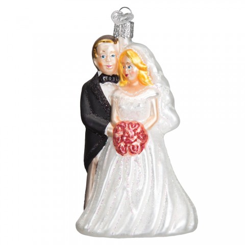 Old World Christmas Glass Ornament - Bridal Couple