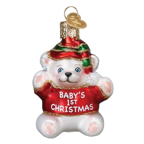 Old World Christmas Glass Ornament - Baby's First Christmas 