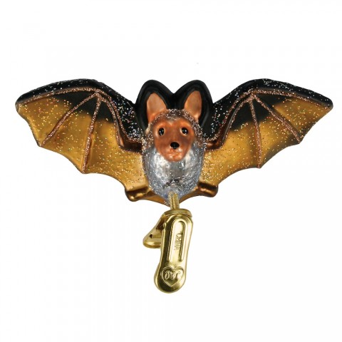 Old World Christmas Glass Ornament - Clip-On Bat 